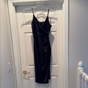 Beautiful sapphire blue satin dress